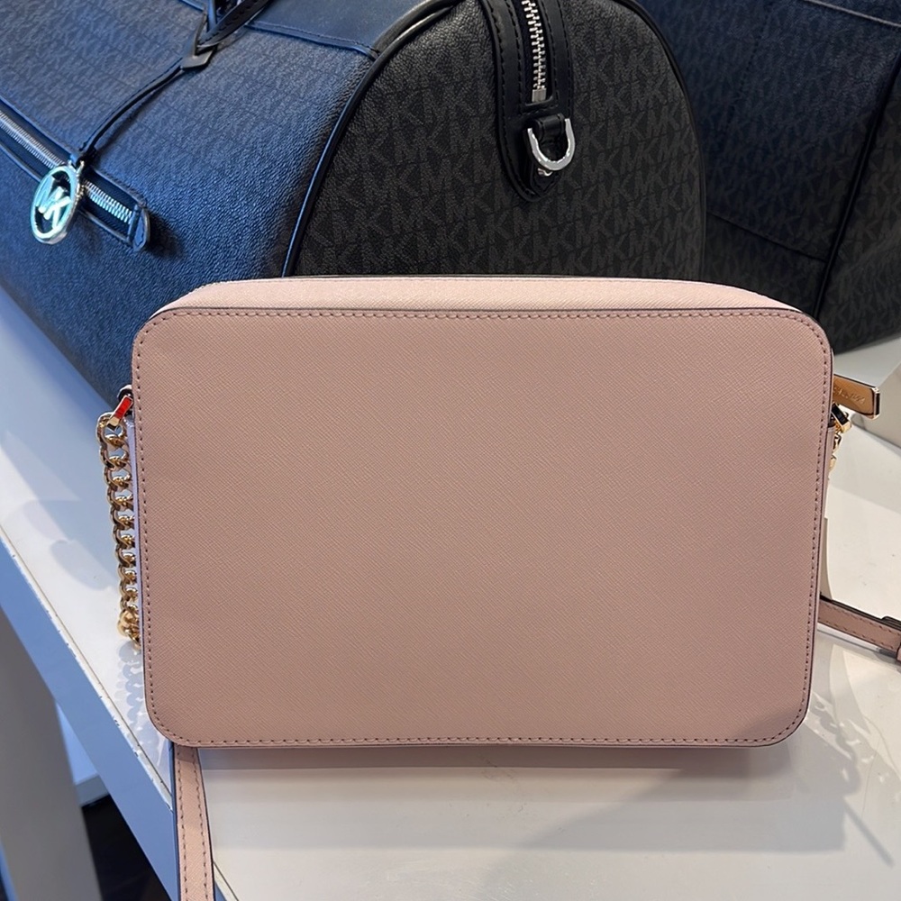 Michael Kors Jet Set Item Large East West Zip Crossbody Leathr Powder Blush/Pink - Picture 12 of 16